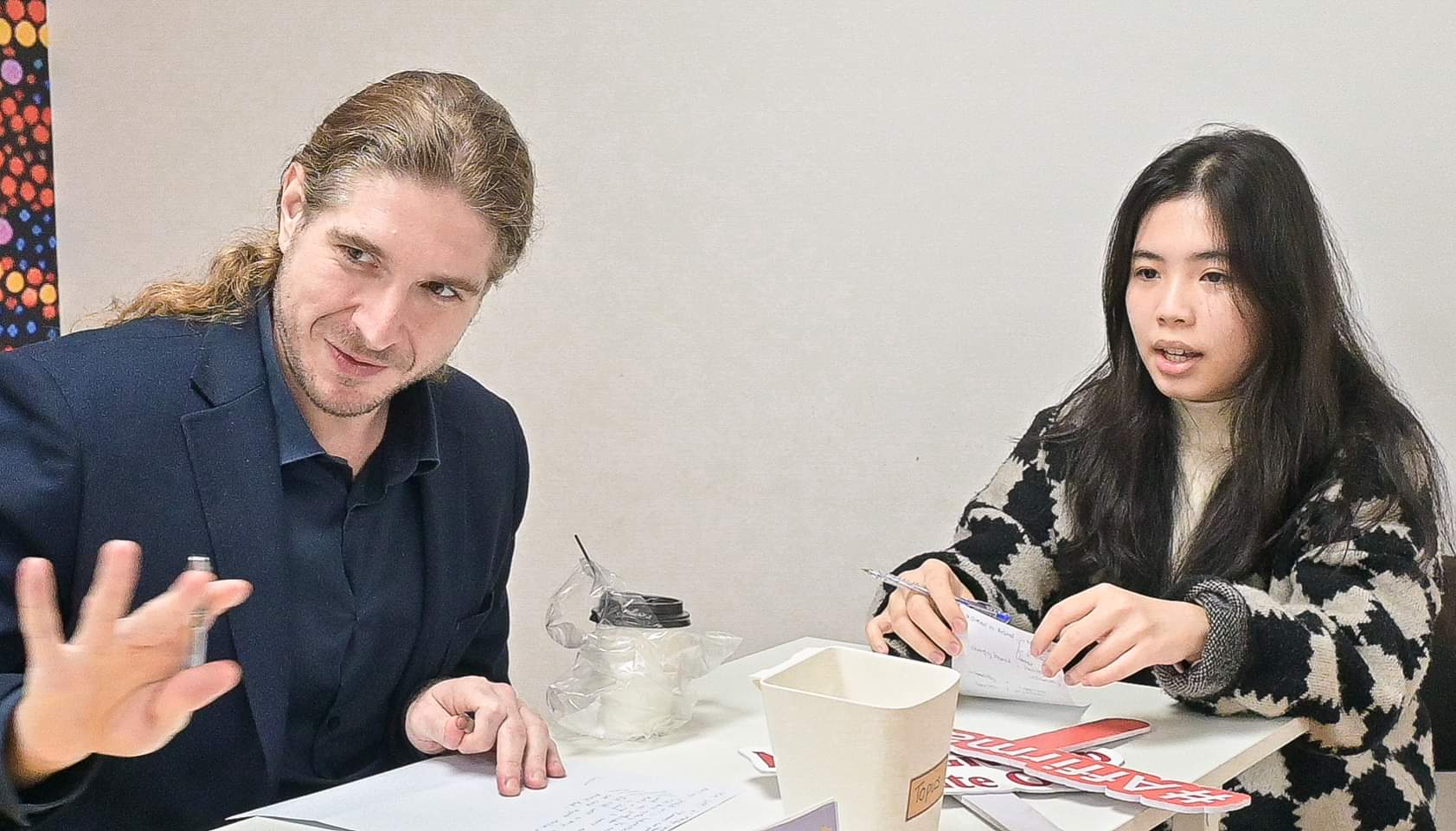 Dr. Julian mentoring a student in focused conversation